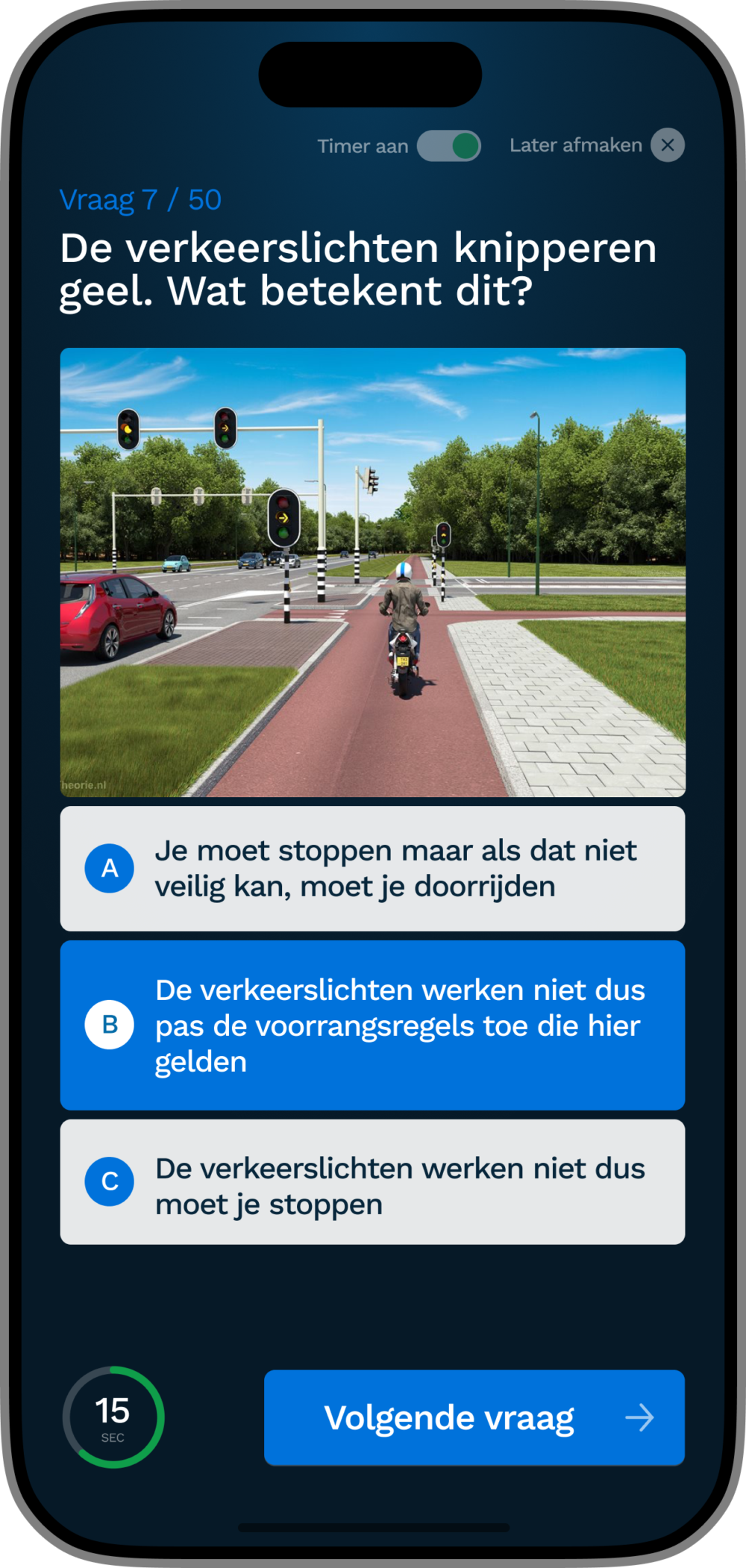 Iphone examen meerkeuze bromfiets