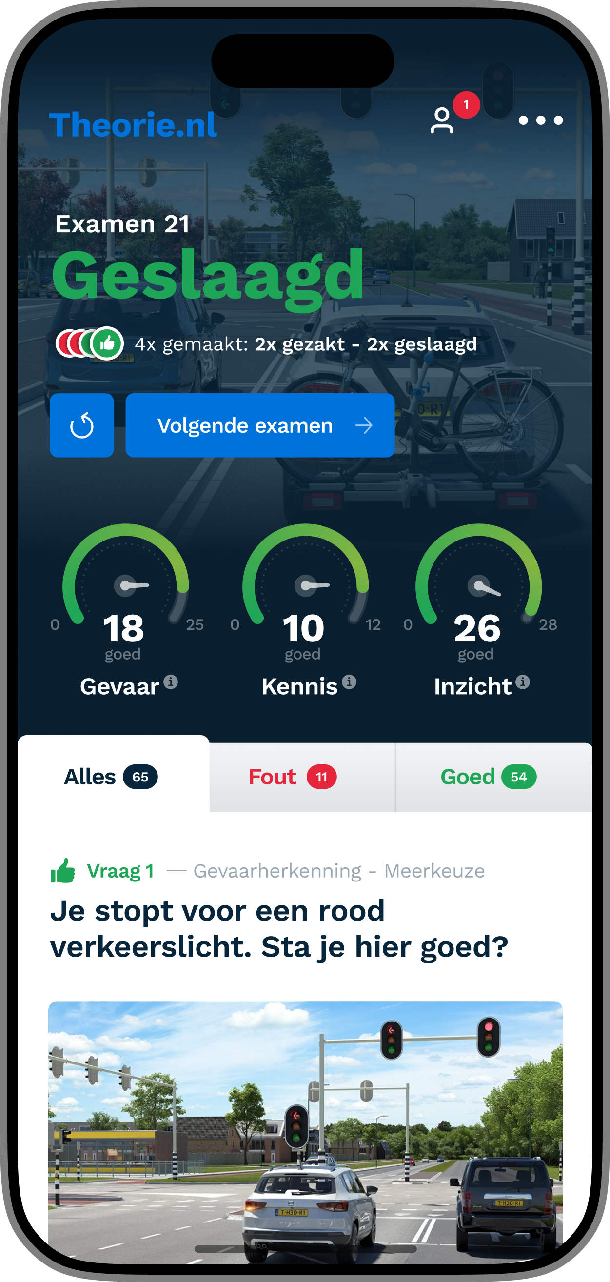 geslaagd auto theorie examen iphone