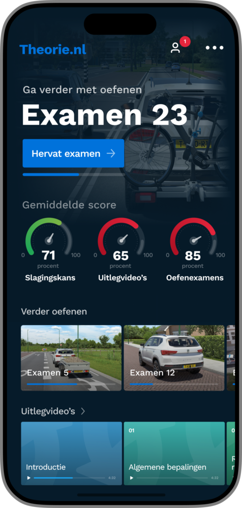 dashboard slagingskans auto theorie examen iphone
