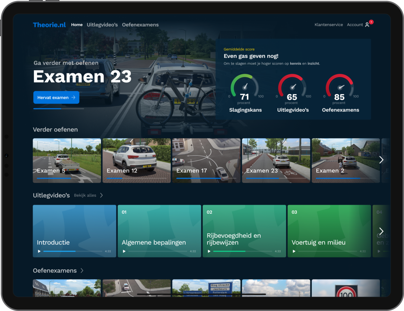 Auto CBR theorie examen oefenen op je tablet
